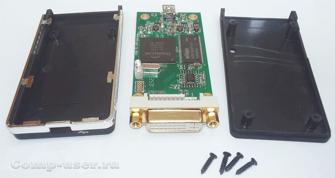 USB-видеоадаптер в разобранном виде