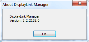 Версия программы DisplayLink Manager